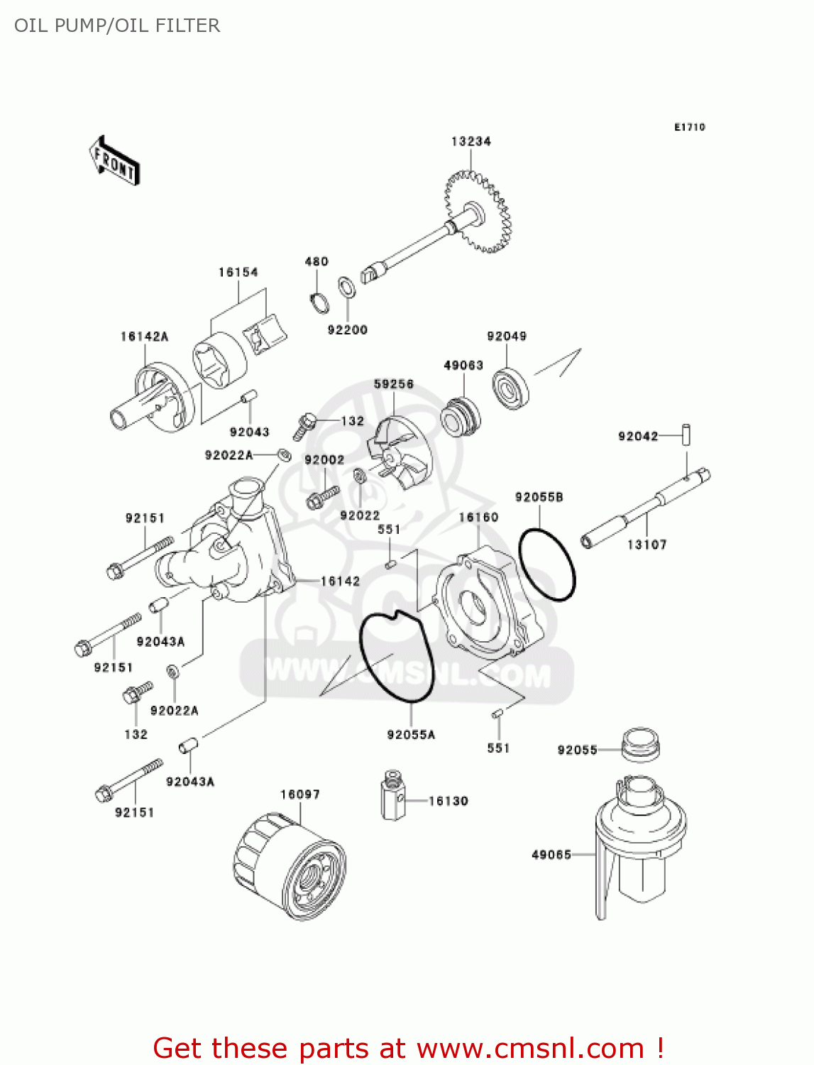OIL PUMP/OIL FILTER ZX600J2 NINJA ZX6R 2001 USA CALIFORNIA CANADA