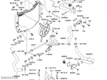 RADIATOR - ZX600J2 NINJA ZX6R 2001 USA CALIFORNIA CANADA