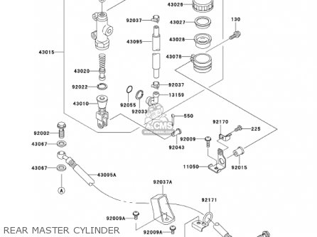 REAR MASTER CYLINDER - ZX600J2 NINJA ZX6R 2001 USA CALIFORNIA CANADA