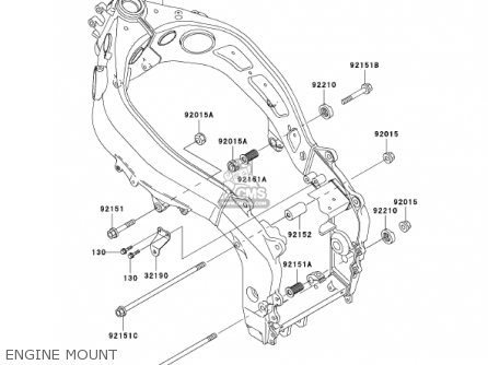 ENGINE MOUNT - ZX600J2 NINJA ZX6R 2001 USA CALIFORNIA CANADA