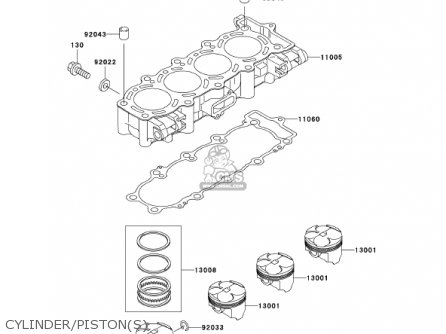 CYLINDER/PISTON(S) - ZX600J2 NINJA ZX6R 2001 USA CALIFORNIA CANADA