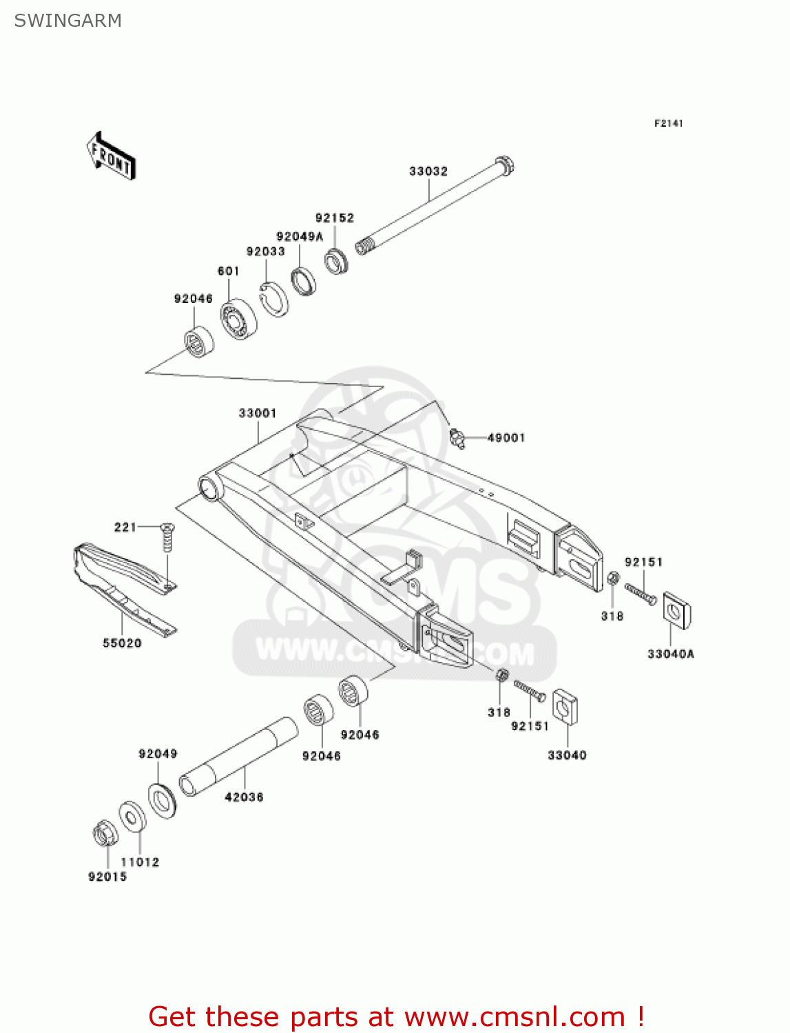 SWINGARM ZX600J3 NINJA ZX6R 2002 USA CALIFORNIA CANADA