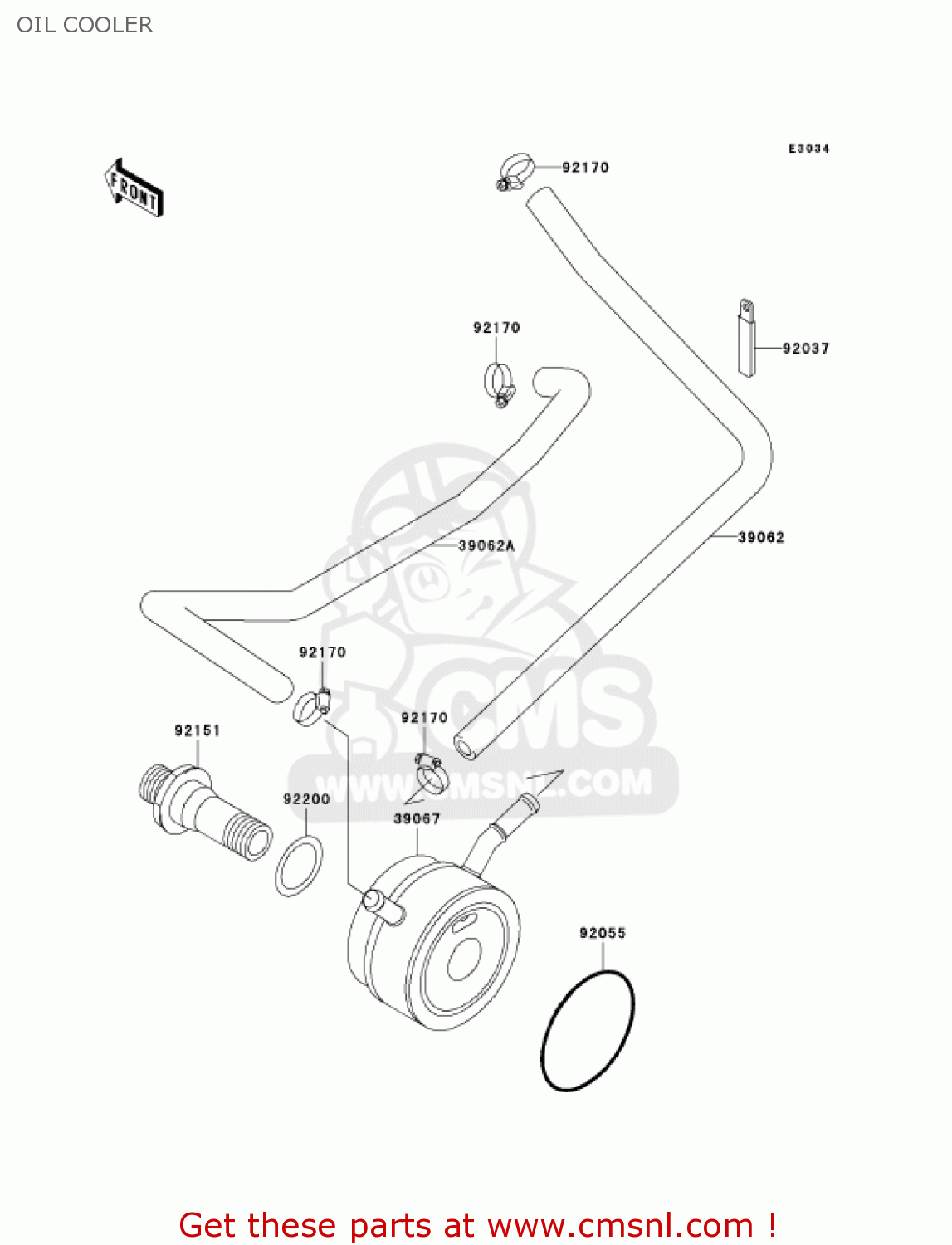 OIL COOLER ZX600J3 NINJA ZX6R 2002 USA CALIFORNIA CANADA