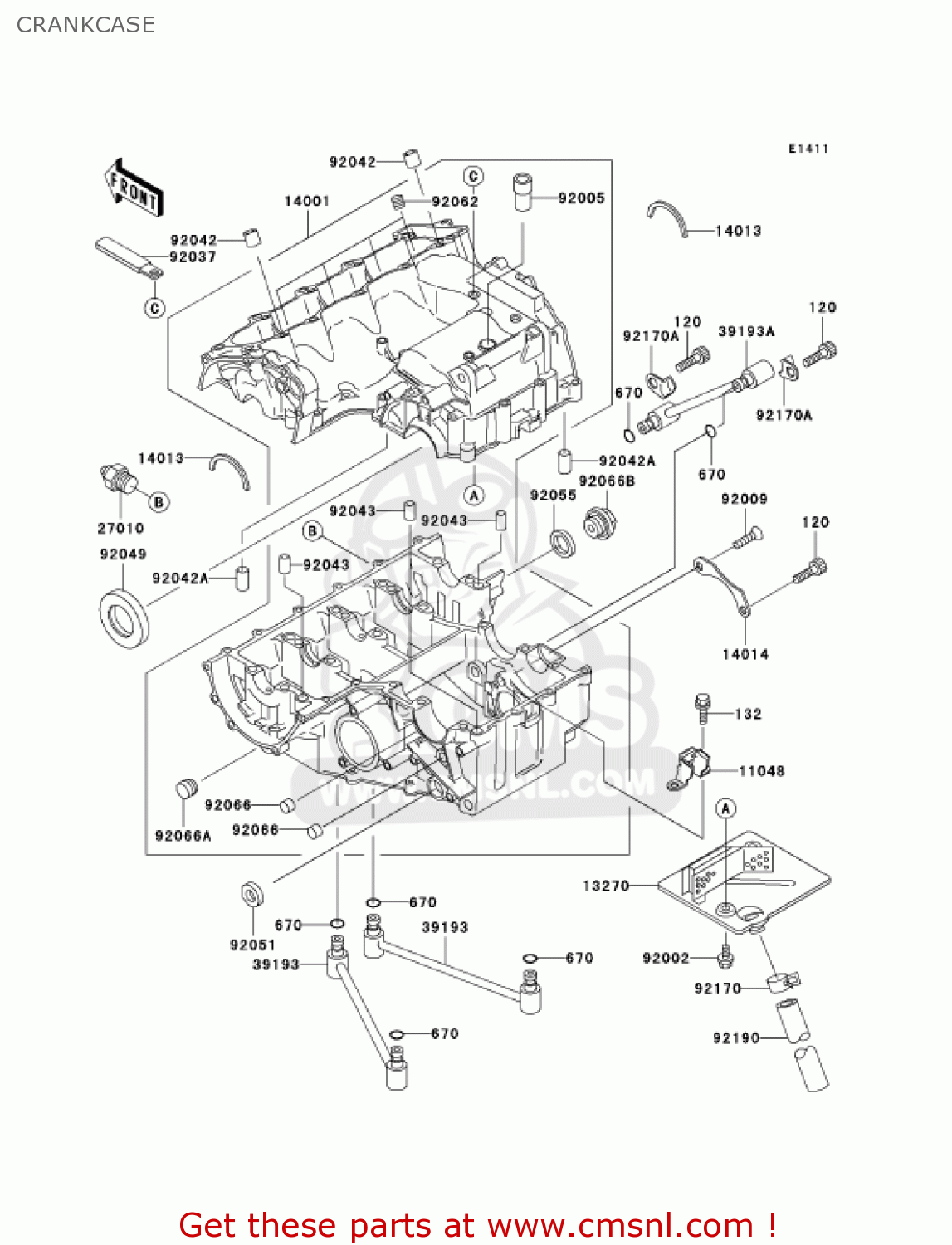 CRANKCASE ZX600J3 NINJA ZX6R 2002 USA CALIFORNIA CANADA