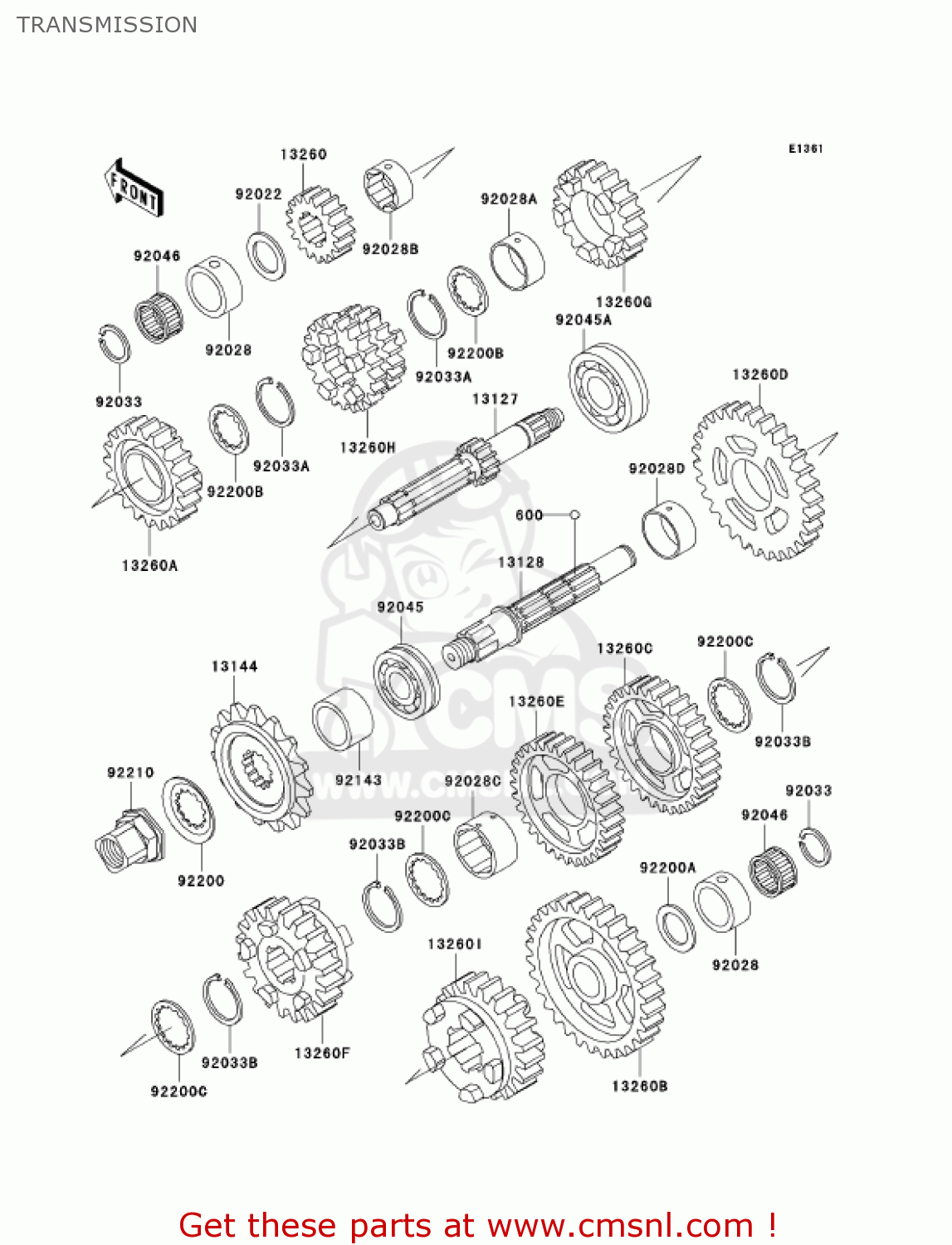 TRANSMISSION ZX600J3 NINJA ZX6R 2002 USA CALIFORNIA CANADA