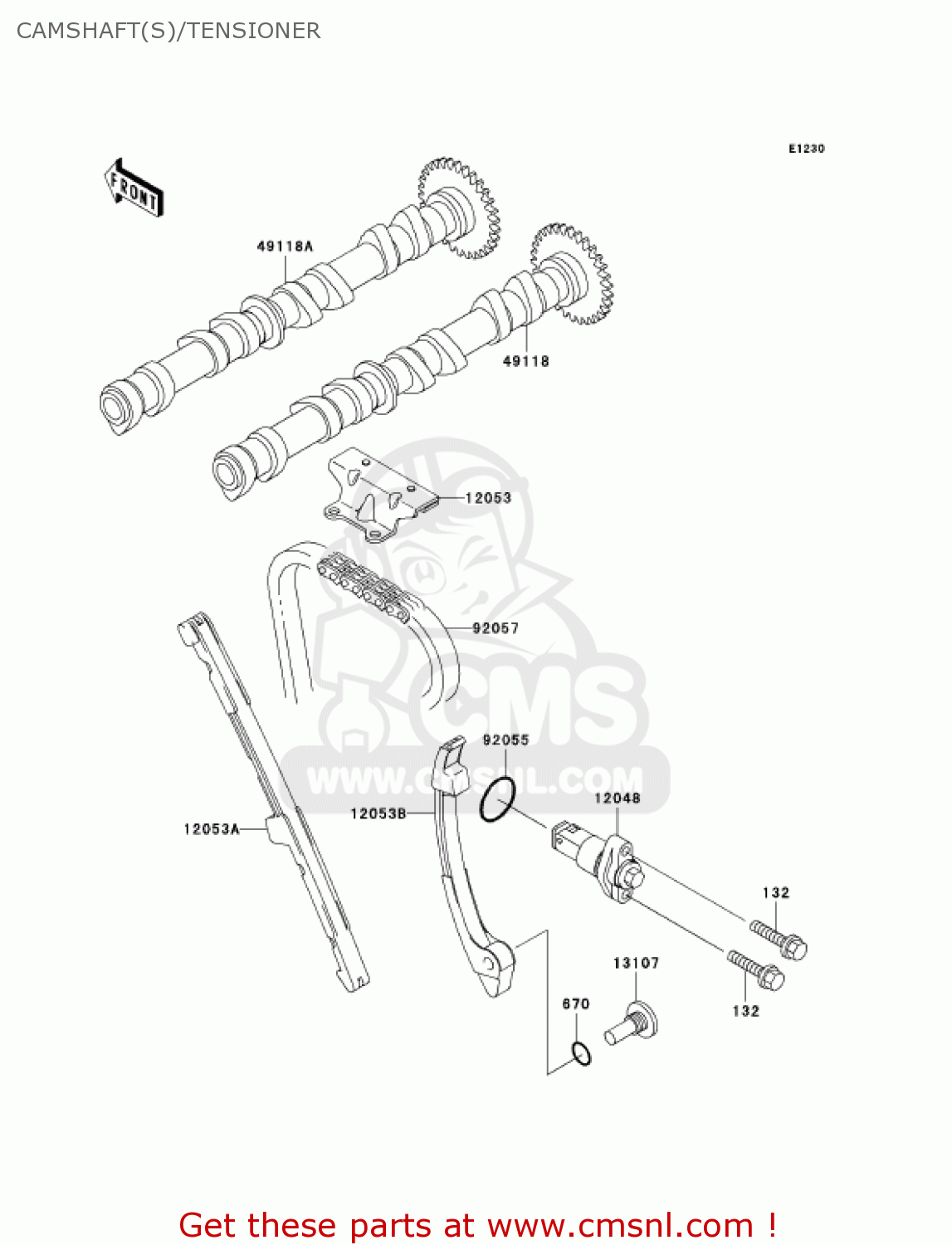 CAMSHAFT(S)/TENSIONER ZX600J3 NINJA ZX6R 2002 USA CALIFORNIA CANADA