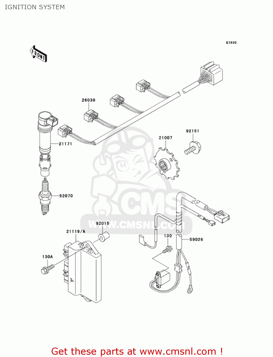 IGNITION SYSTEM ZX600J3 NINJA ZX6R 2002 USA CALIFORNIA CANADA