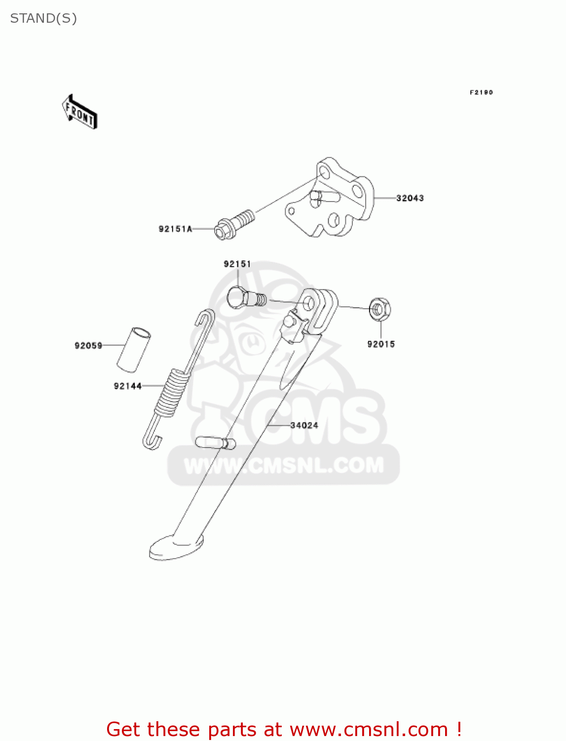 STAND(S) ZX600J3 NINJA ZX6R 2002 USA CALIFORNIA CANADA