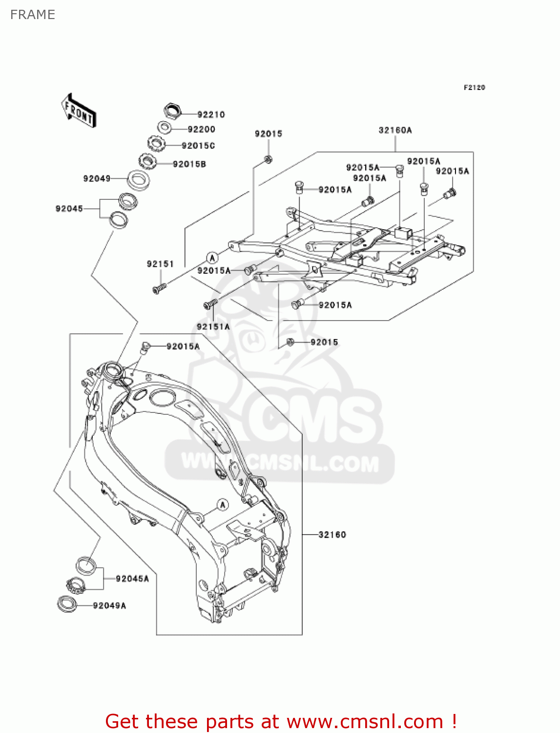 FRAME ZX600J3 NINJA ZX6R 2002 USA CALIFORNIA CANADA