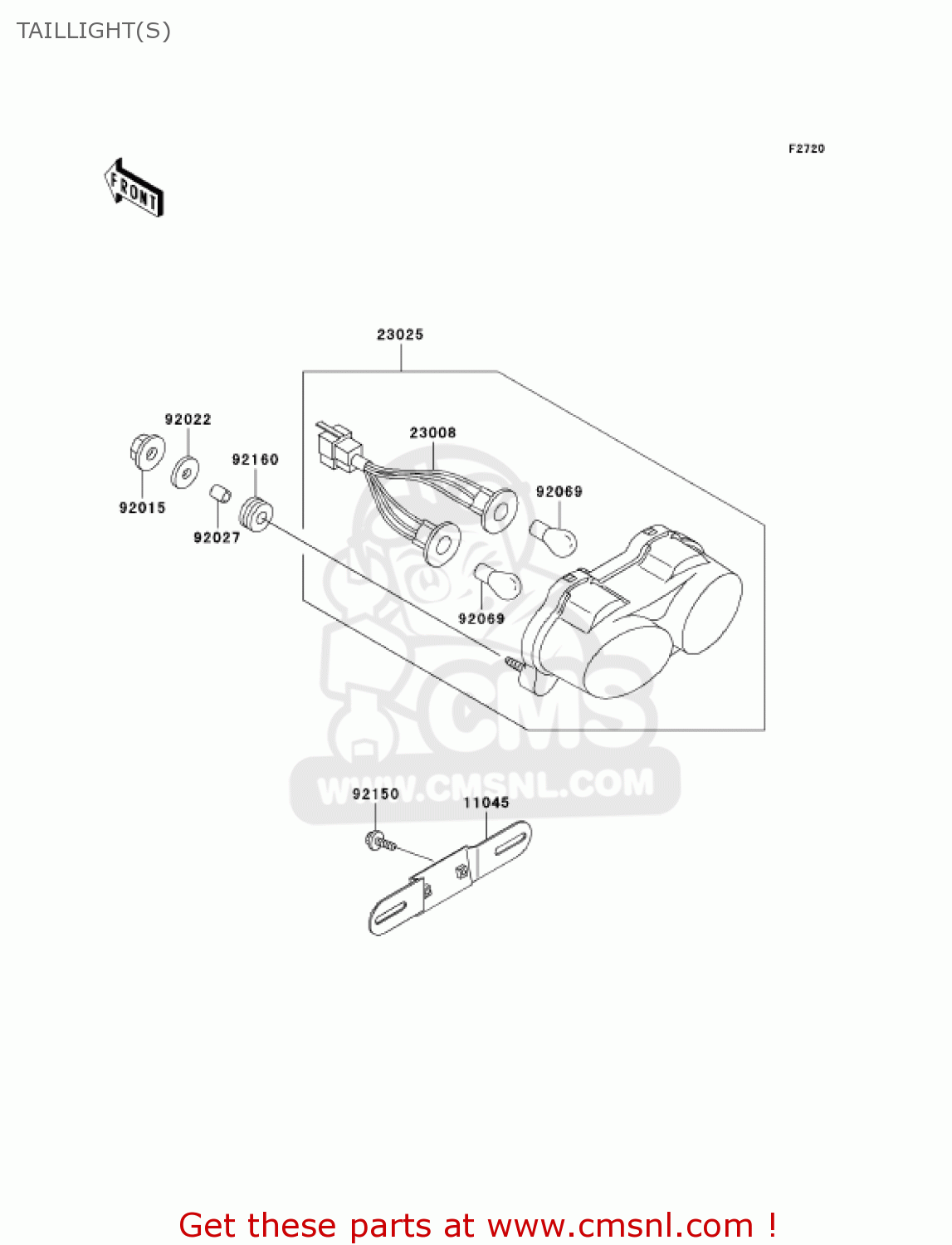 TAILLIGHT(S) ZX600J3 NINJA ZX6R 2002 USA CALIFORNIA CANADA