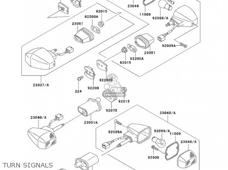 TURN SIGNALS - ZX600J3 NINJA ZX6R 2002 USA CALIFORNIA CANADA