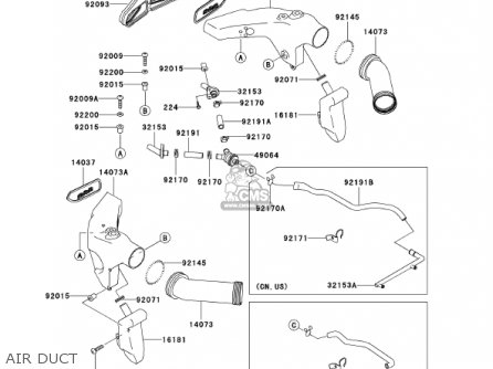 AIR DUCT - ZX600J3 NINJA ZX6R 2002 USA CALIFORNIA CANADA