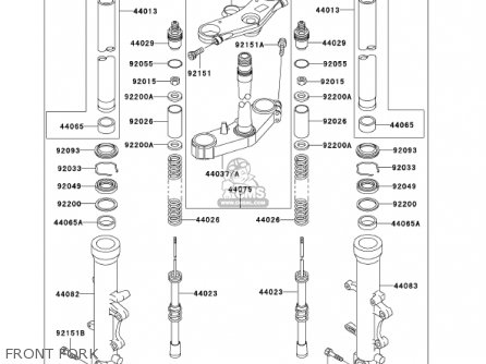FRONT FORK - ZX600J3 NINJA ZX6R 2002 USA CALIFORNIA CANADA