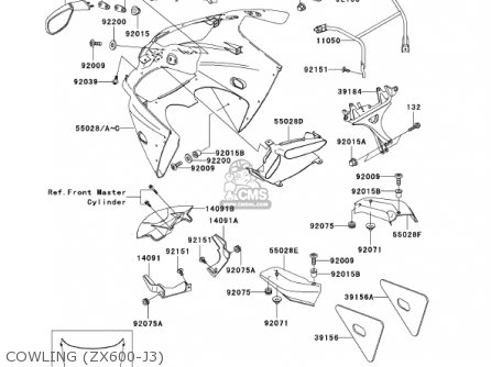COWLING (ZX600-J3) - ZX600J3 NINJA ZX6R 2002 USA CALIFORNIA CANADA