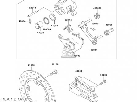 REAR BRAKE - ZX600J3 NINJA ZX6R 2002 USA CALIFORNIA CANADA