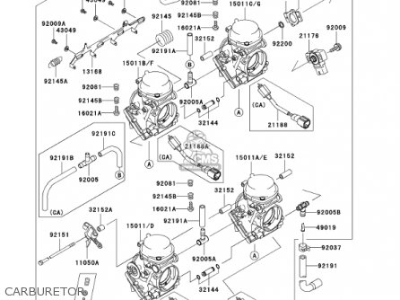 CARBURETOR - ZX600J3 NINJA ZX6R 2002 USA CALIFORNIA CANADA