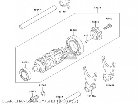 GEAR CHANGE DRUM/SHIFT FORK(S) - ZX600J3 NINJA ZX6R 2002 USA CALIFORNIA CANADA