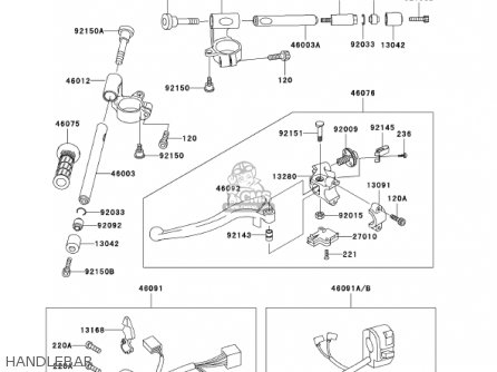 HANDLEBAR - ZX600J3 NINJA ZX6R 2002 USA CALIFORNIA CANADA