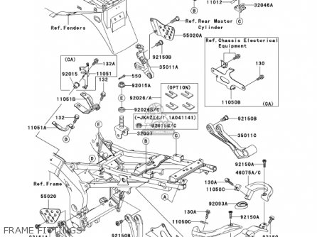 FRAME FITTINGS - ZX600J3 NINJA ZX6R 2002 USA CALIFORNIA CANADA