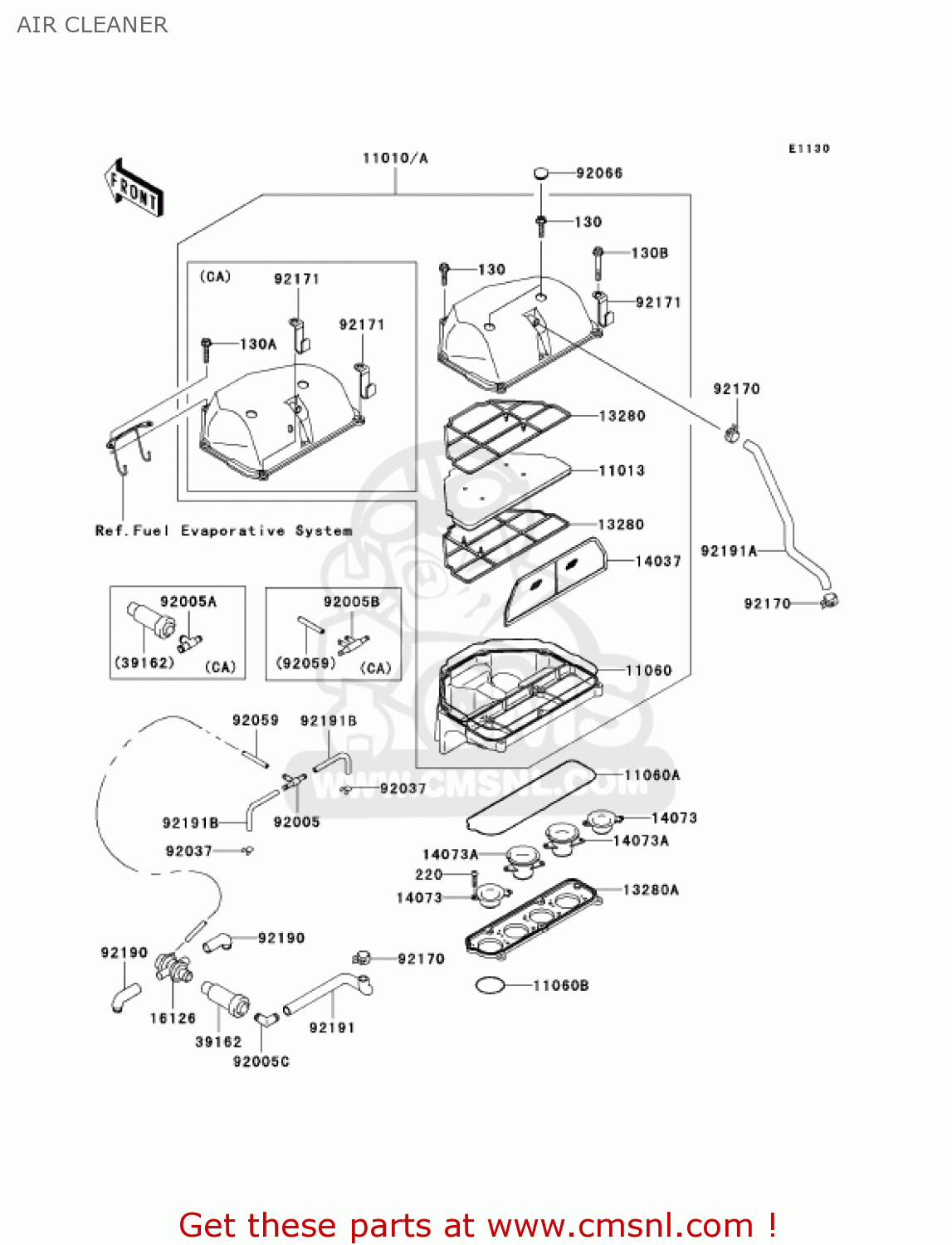 AIR CLEANER ZX600J4 ZZR600 2005 USA CALIFORNIA