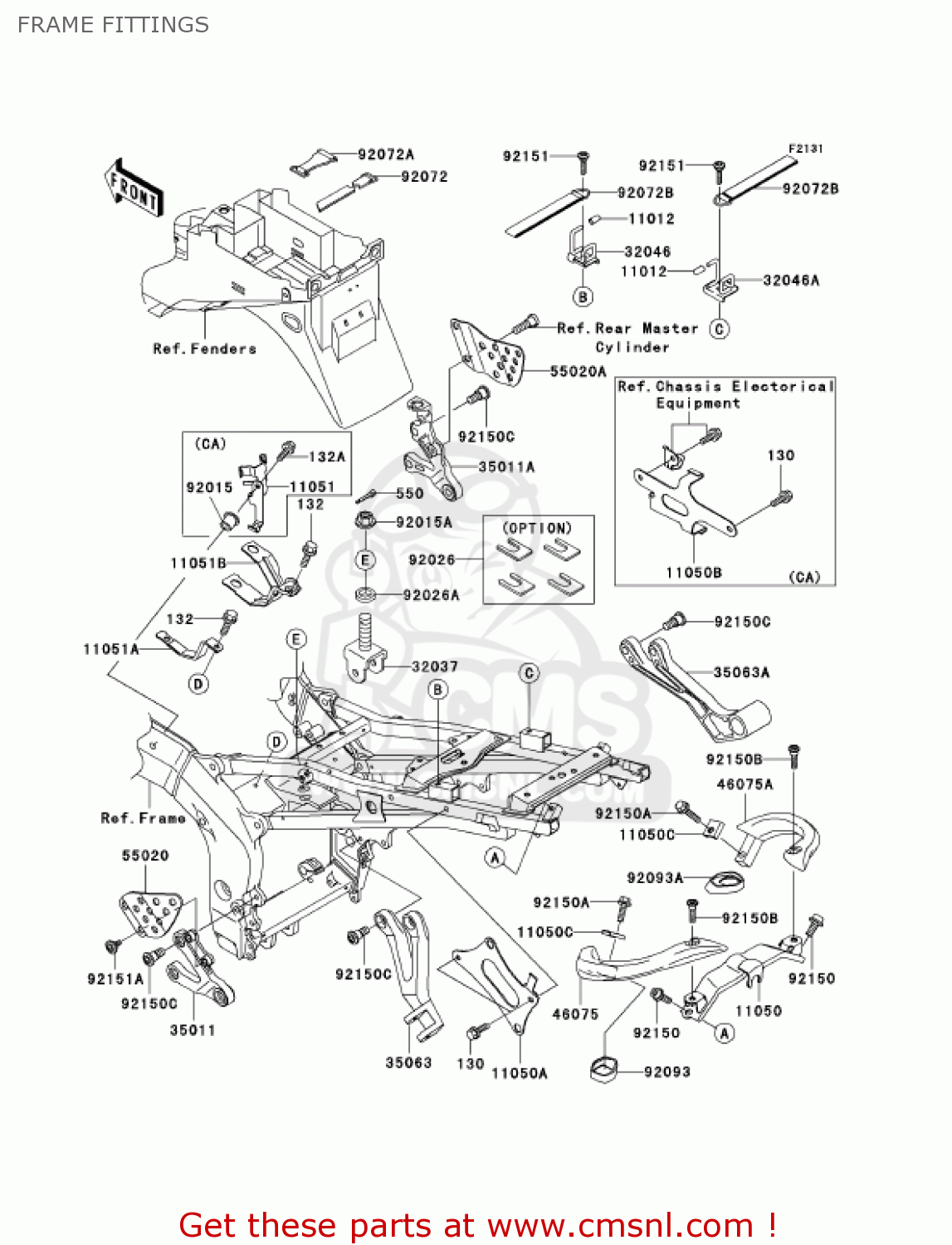 FRAME FITTINGS ZX600J4 ZZR600 2005 USA CALIFORNIA