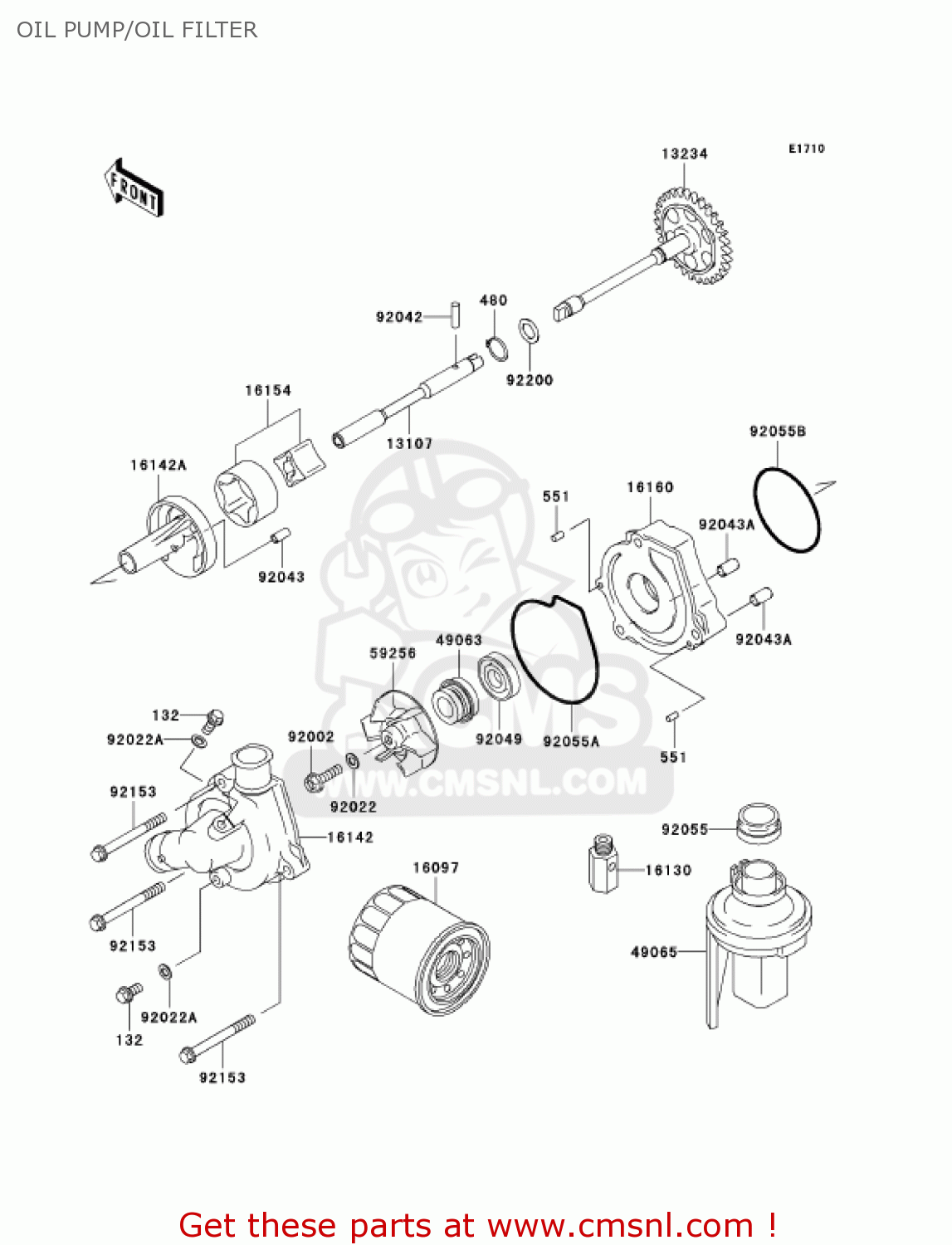 OIL PUMP/OIL FILTER ZX600J4 ZZR600 2005 USA CALIFORNIA