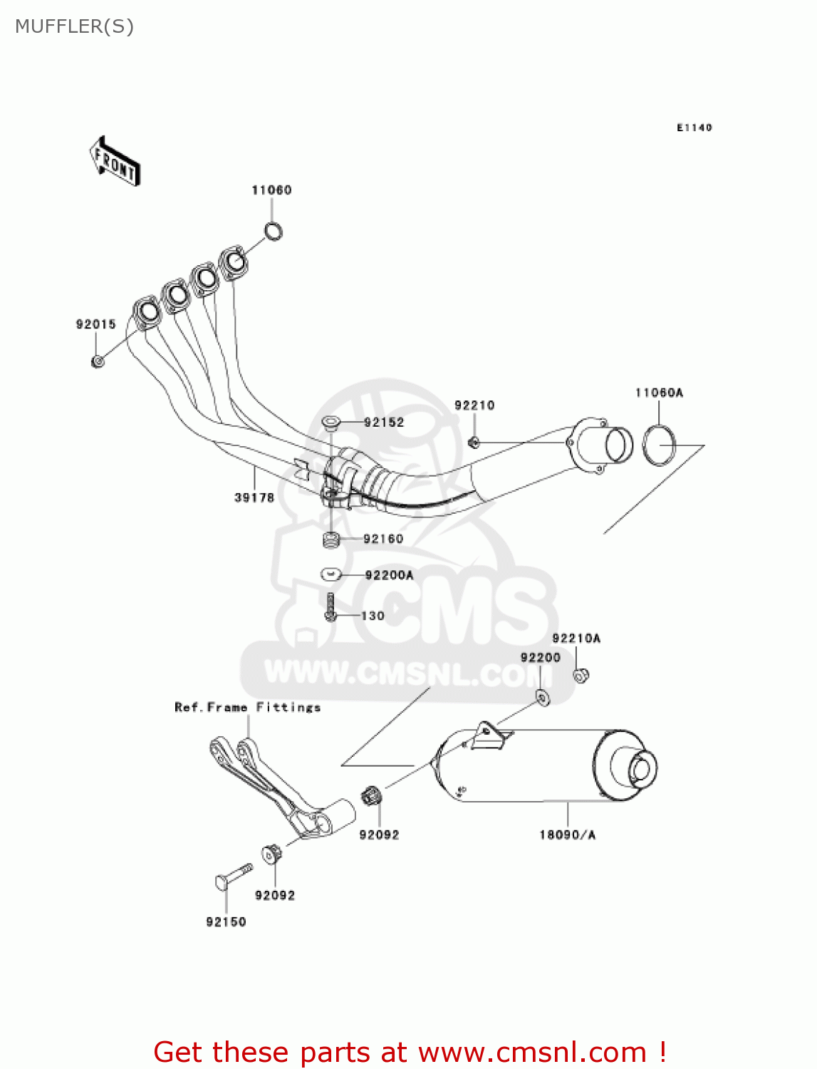 MUFFLER(S) ZX600J4 ZZR600 2005 USA CALIFORNIA