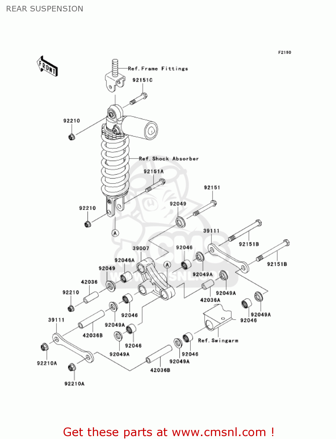 REAR SUSPENSION ZX600J4 ZZR600 2005 USA CALIFORNIA