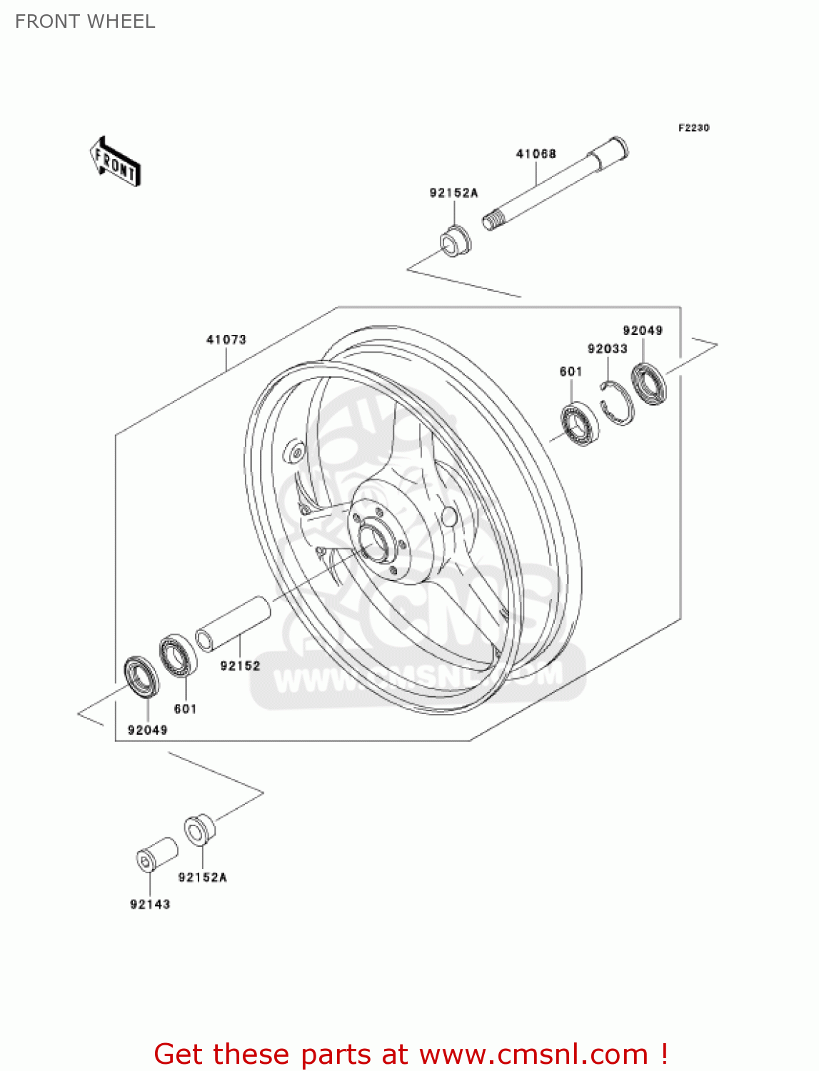 FRONT WHEEL ZX600J4 ZZR600 2005 USA CALIFORNIA