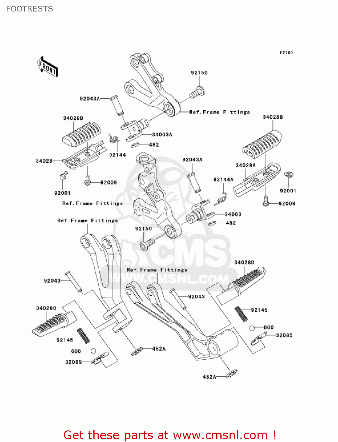 FOOTRESTS ZX600J4 ZZR600 2005 USA CALIFORNIA