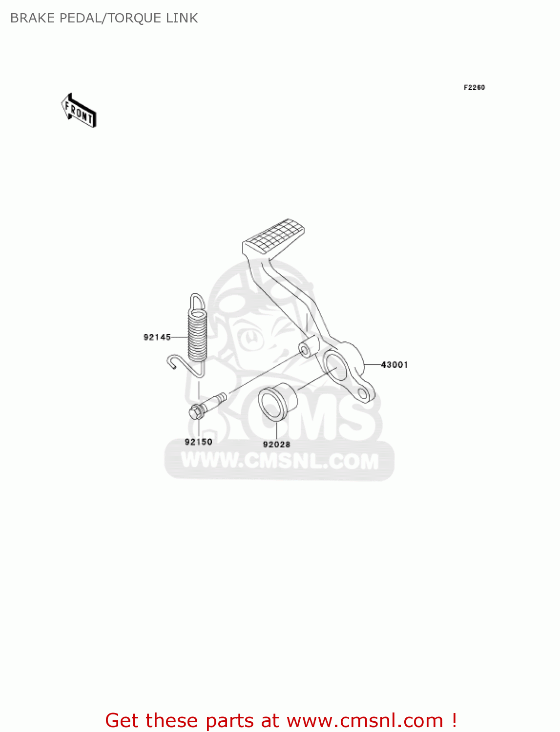 BRAKE PEDAL/TORQUE LINK ZX600J4 ZZR600 2005 USA CALIFORNIA