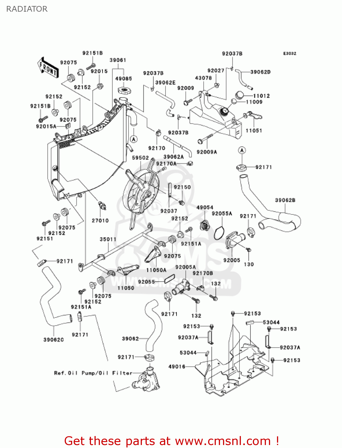 RADIATOR ZX600J4 ZZR600 2005 USA CALIFORNIA