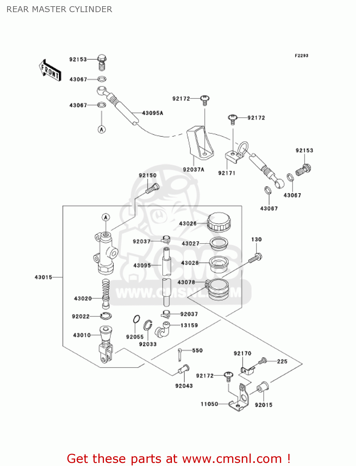 REAR MASTER CYLINDER ZX600J4 ZZR600 2005 USA CALIFORNIA