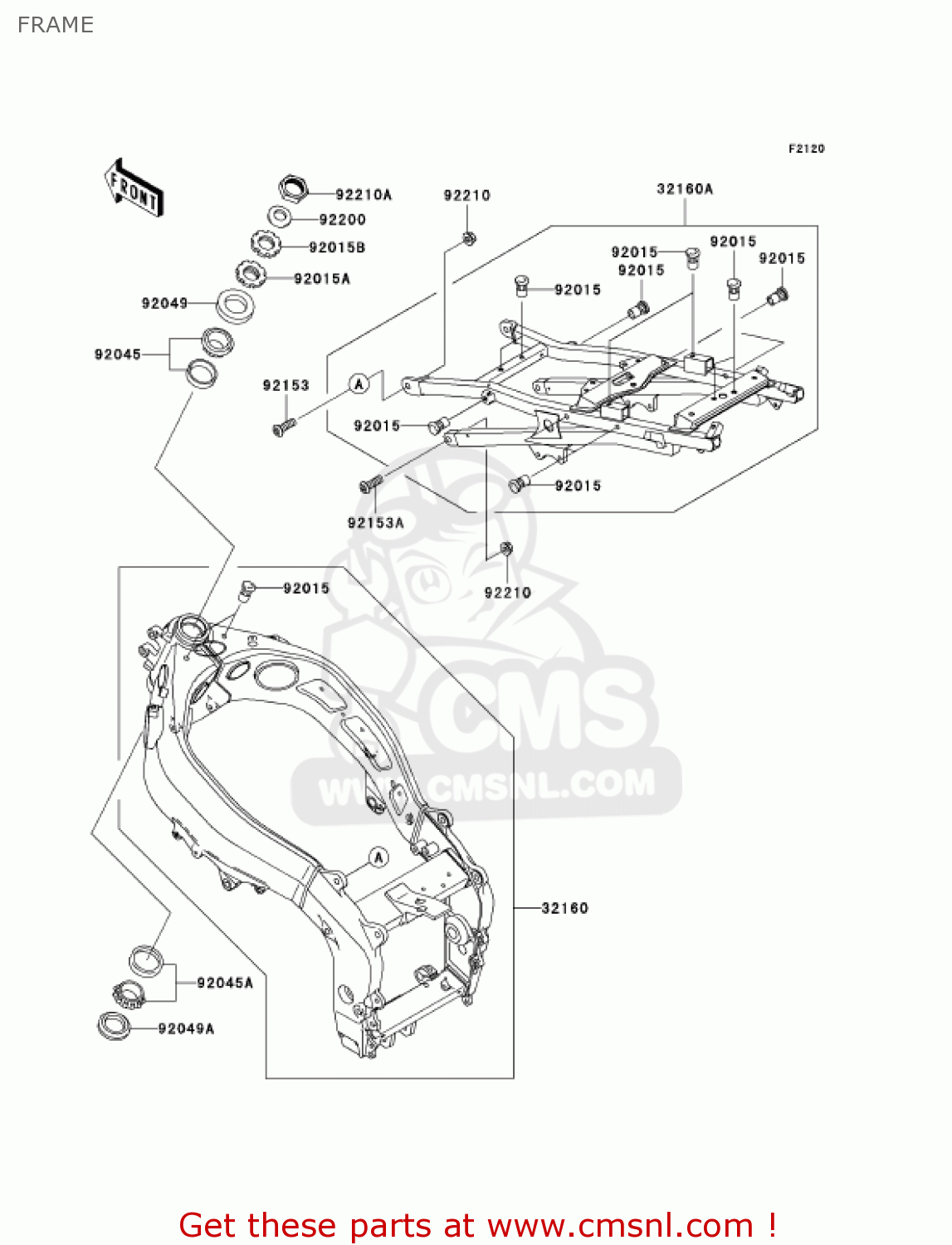 FRAME ZX600J4 ZZR600 2005 USA CALIFORNIA