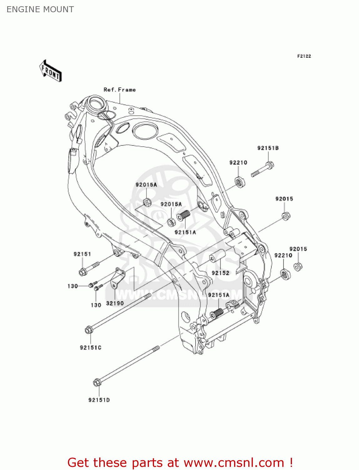 ENGINE MOUNT ZX600J4 ZZR600 2005 USA CALIFORNIA