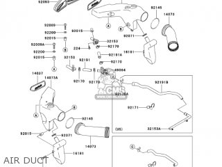 AIR DUCT - ZX600J4 ZZR600 2005 USA CALIFORNIA
