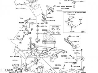 FRAME FITTINGS - ZX600J4 ZZR600 2005 USA CALIFORNIA
