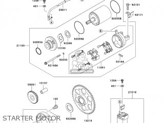 STARTER MOTOR - ZX600J4 ZZR600 2005 USA CALIFORNIA