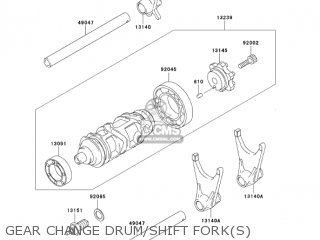 GEAR CHANGE DRUM/SHIFT FORK(S) - ZX600J4 ZZR600 2005 USA CALIFORNIA