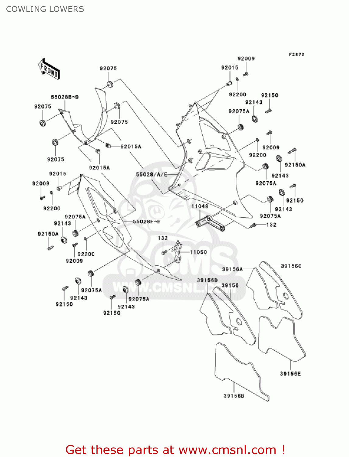 COWLING LOWERS ZX600J6F ZZR600 2006 USA CALIFORNIA CANADA
