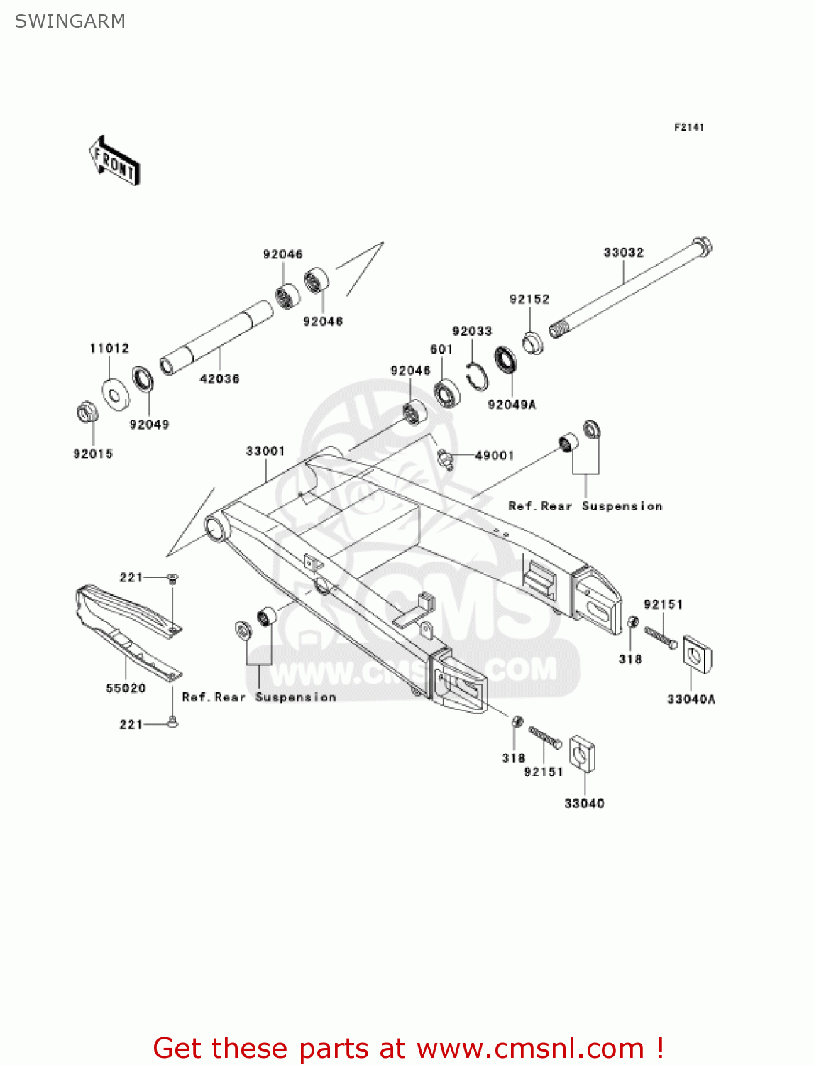 SWINGARM ZX600J6F ZZR600 2006 USA CALIFORNIA CANADA