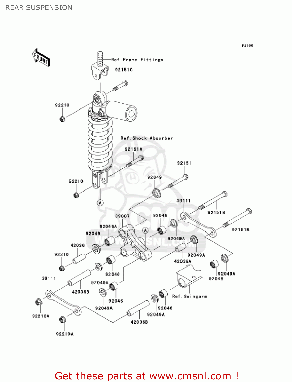 REAR SUSPENSION ZX600J6F ZZR600 2006 USA CALIFORNIA CANADA