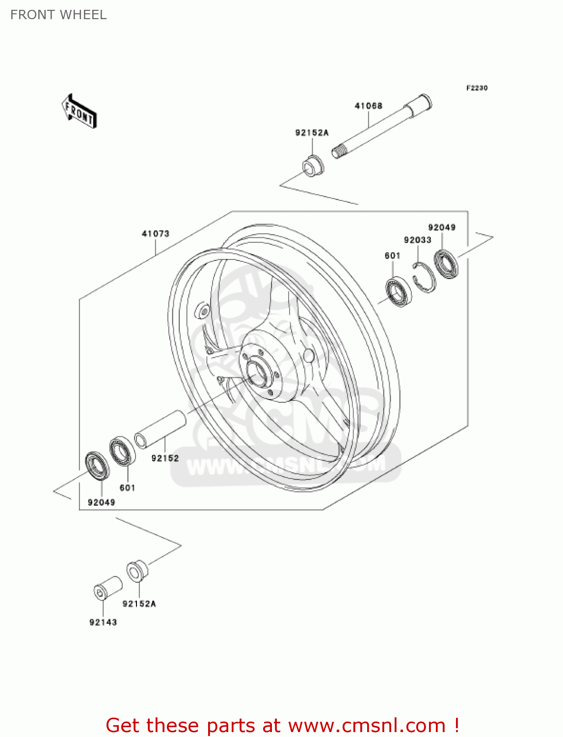 FRONT WHEEL ZX600J6F ZZR600 2006 USA CALIFORNIA CANADA