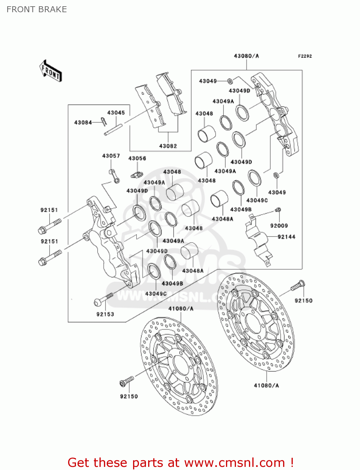 FRONT BRAKE ZX600J6F ZZR600 2006 USA CALIFORNIA CANADA