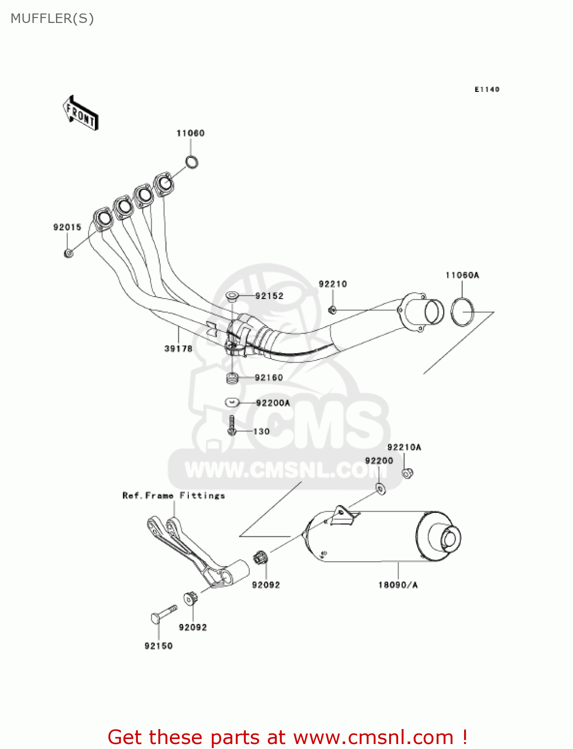 MUFFLER(S) ZX600J6F ZZR600 2006 USA CALIFORNIA CANADA