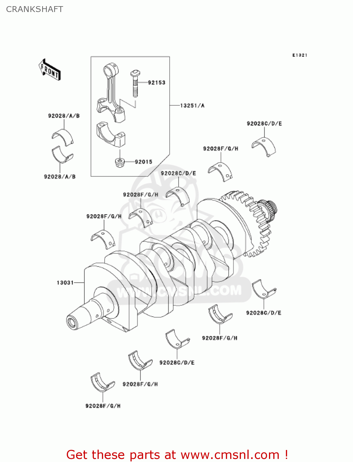 CRANKSHAFT ZX600J6F ZZR600 2006 USA CALIFORNIA CANADA