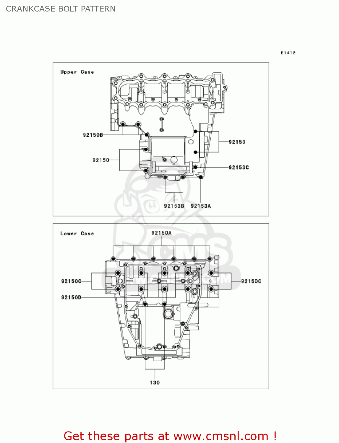CRANKCASE BOLT PATTERN ZX600J6F ZZR600 2006 USA CALIFORNIA CANADA