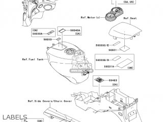 LABELS - ZX600J6F ZZR600 2006 USA CALIFORNIA CANADA