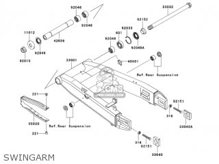 SWINGARM - ZX600J6F ZZR600 2006 USA CALIFORNIA CANADA