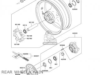 REAR WHEEL/CHAIN - ZX600J6F ZZR600 2006 USA CALIFORNIA CANADA